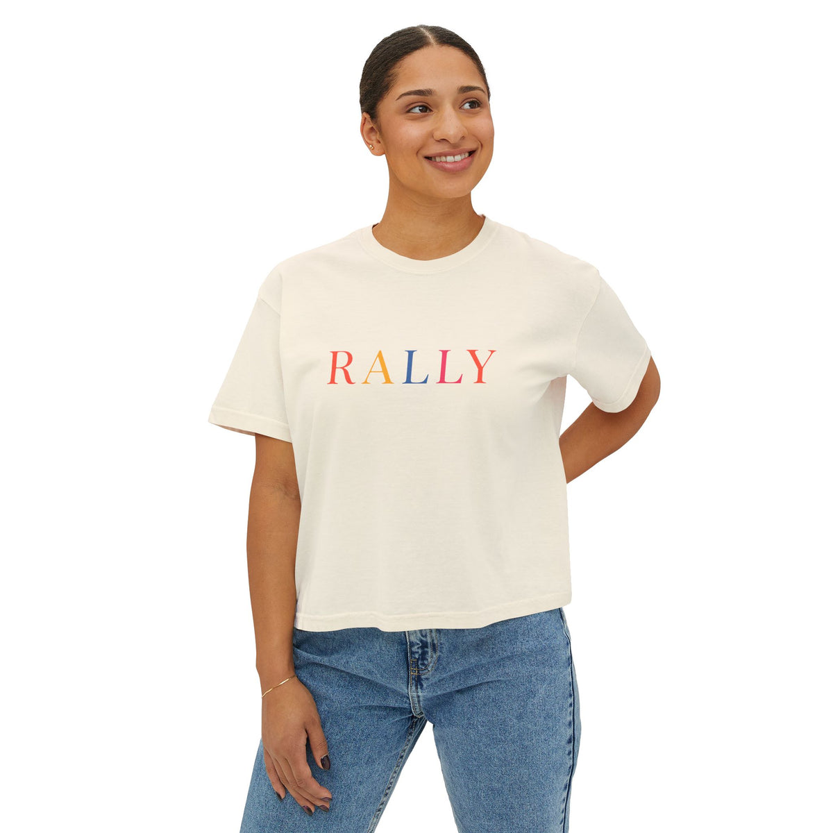 RALLY women's boxy tee