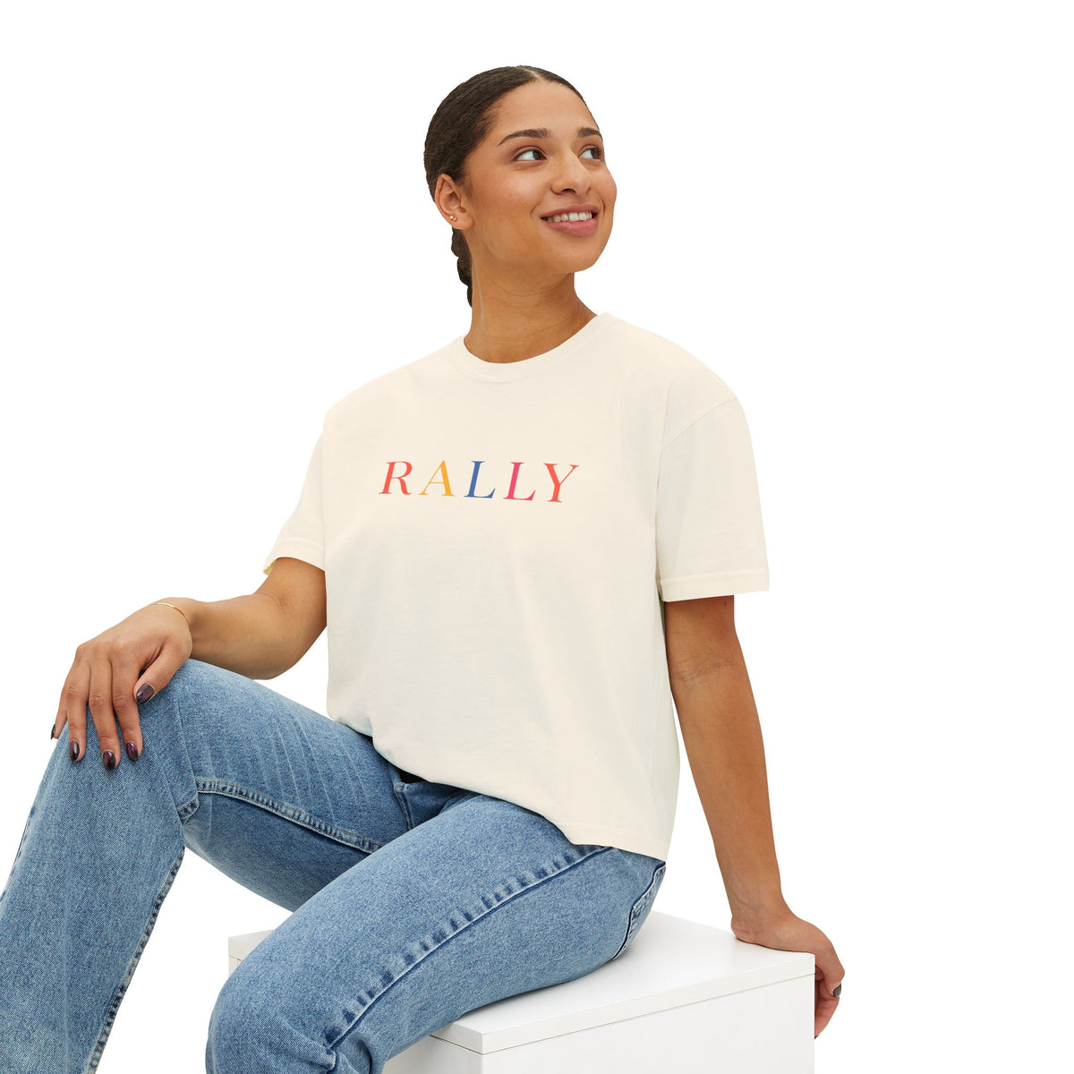 RALLY women's boxy tee